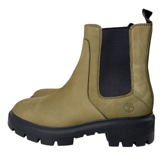 Timberland Chelsea Boots Cortina Valley Womens 8M Olive Nubuck Lug Sole Pull On - Picture 6 of 12